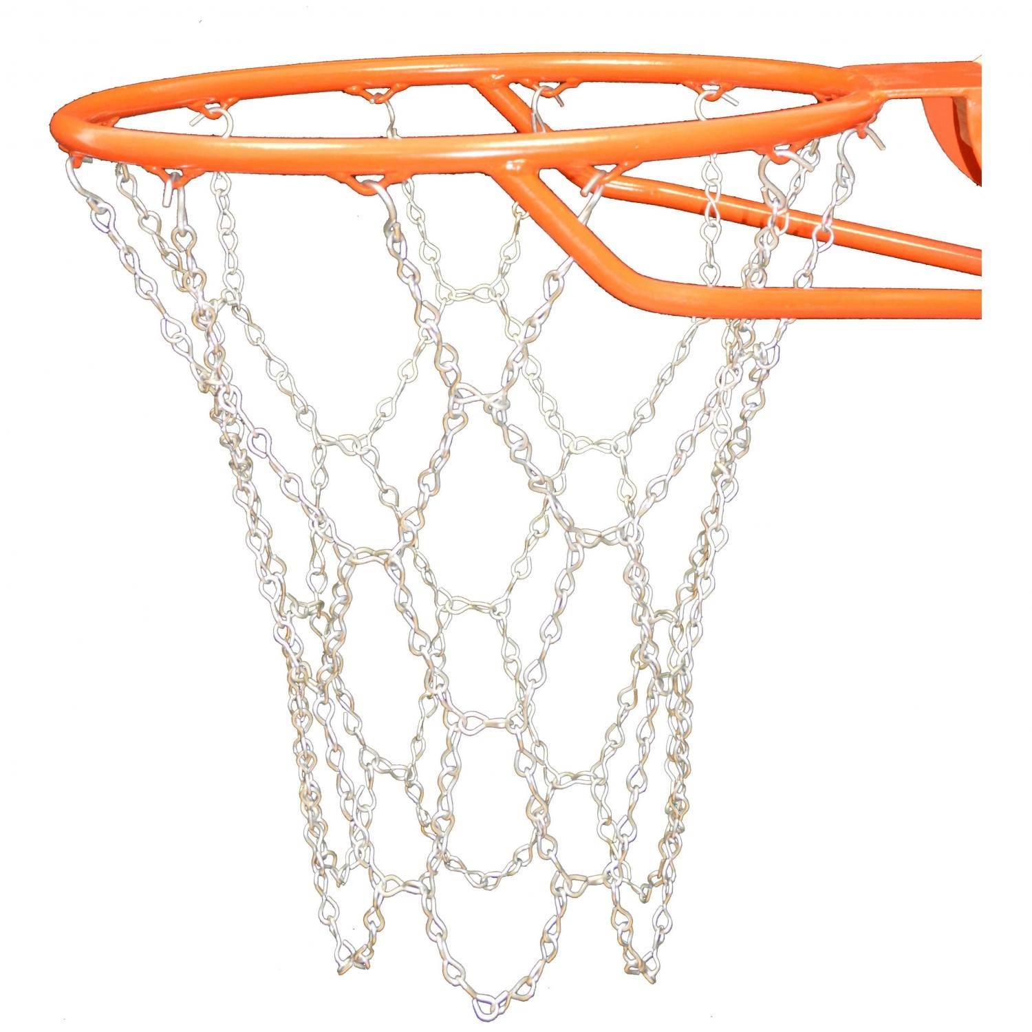 Panier De Basket Exterieur Filet De Basket CZ-XING - Chaîne Métal Galvanisé  - 12 Anneaux Fixation - Blanc/Jaune - 55cm - Pour Panier Standard  équipement Terrain Basketball, image size:1500x1500